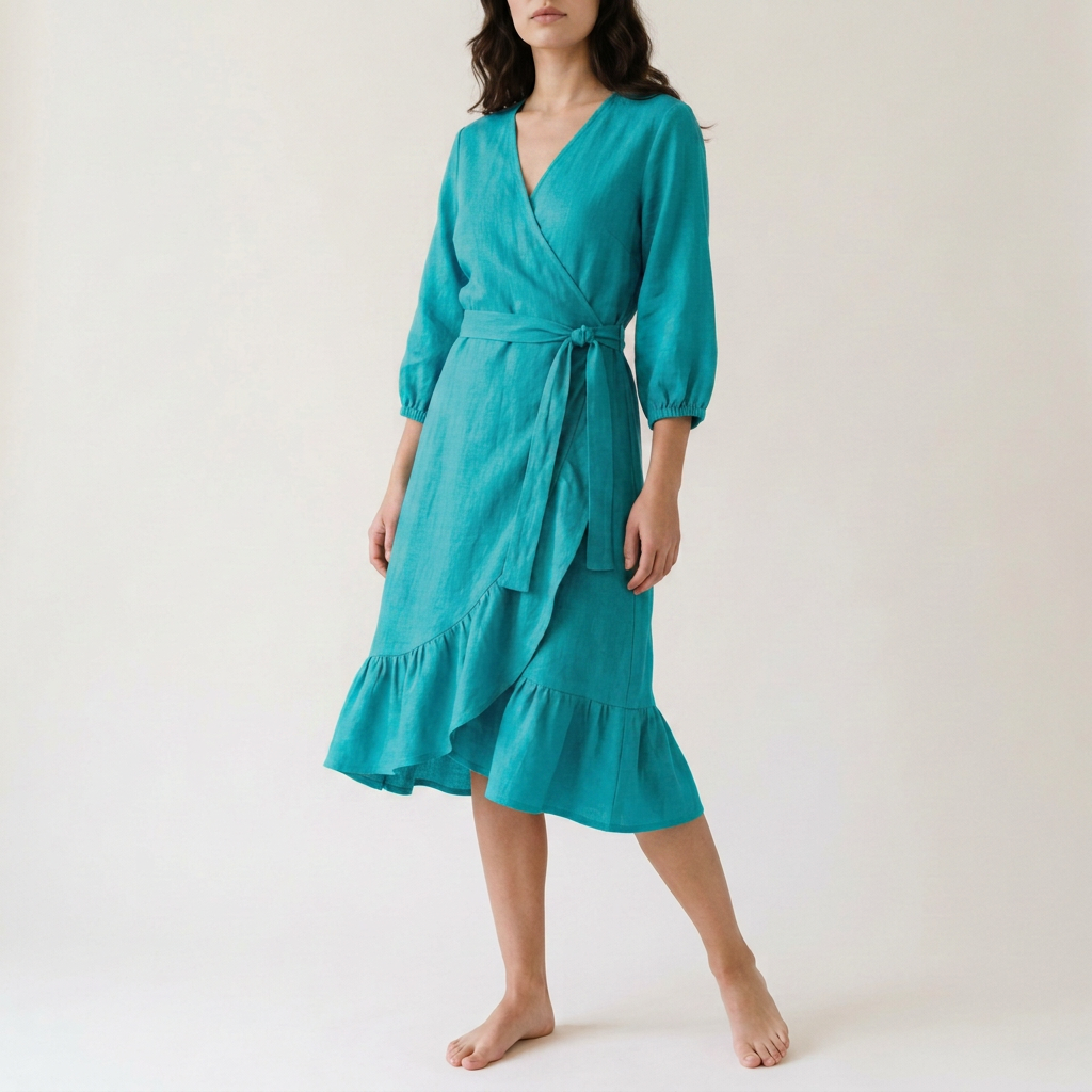 Sunset Orange Wrap Beach Dress
