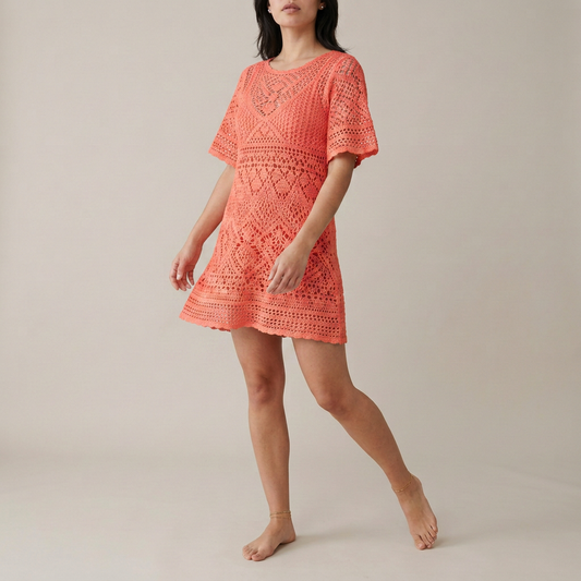 Crisp White Crochet Beach Cover-Up