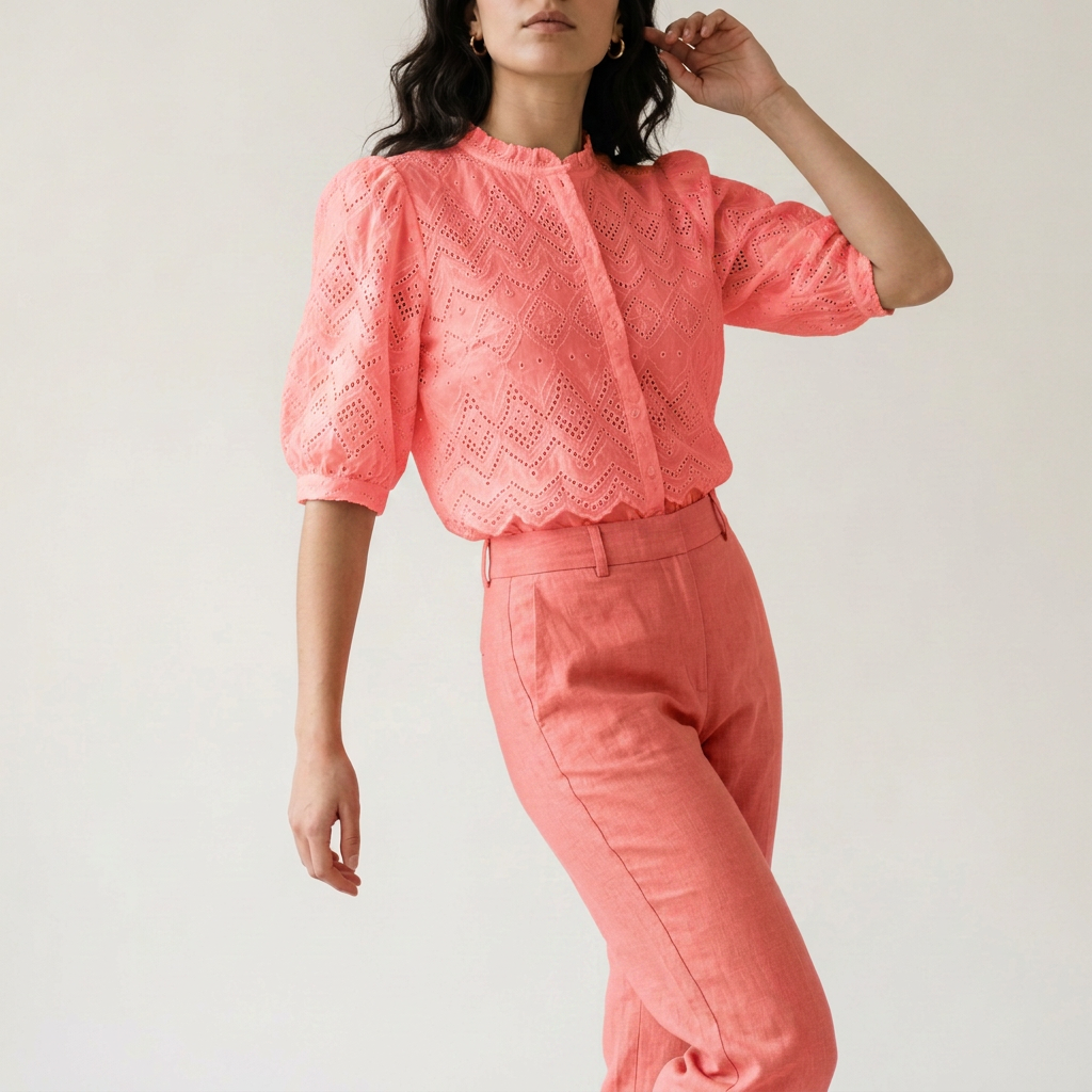 Crisp White Eyelet Cotton Blouse