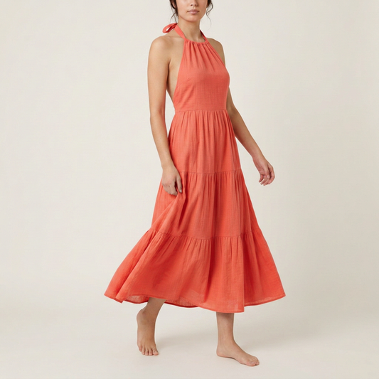 Turquoise Halter Neck Summer Sundress